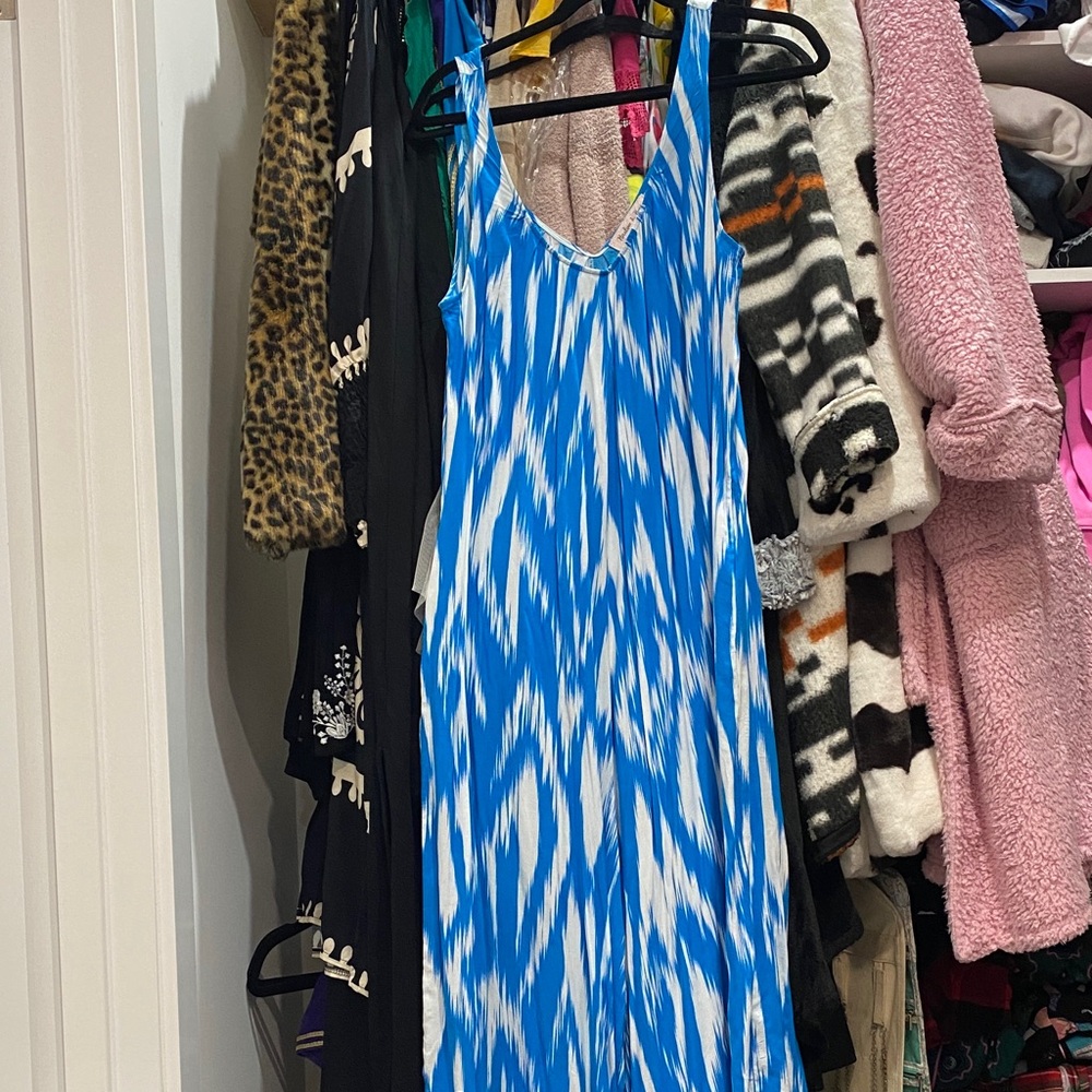 Blue Patterned Jumpsuit